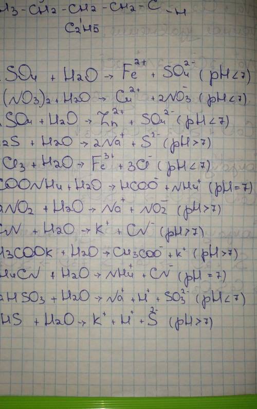 Напишите молекулярные и -молекулярные уравнения гидролиза солей: feso4, cu(no3), znso4, na2s, feci3,