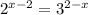 {2}^{x - 2} = {3}^{2 - x}