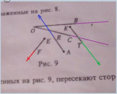 Какие из лучей изображенных на рисунке девять пересекают сторону угла boс.​