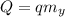 Q=qm_{y}