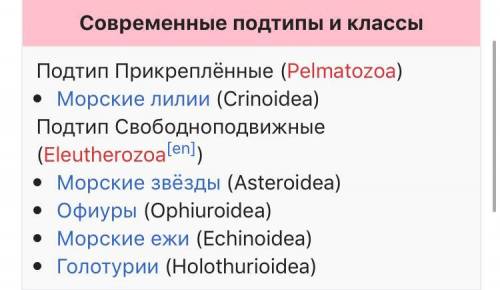 Таблица по биологи тип иглокожие графы- класс,характеристика,представители мне осень