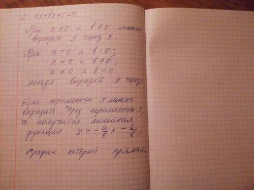 1.что представляет собой график линейного уравнения сдвумя переменными, у которого один коэффициент