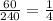 \frac{60}{240} = \frac{1}{4}