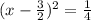 (x - \frac{3}{2})^{2} = \frac{1}{4}