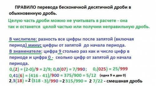 3. запишите периодическую десятичную дробь в виде обыкновенной дроби: а) 0.(9)б) 2,4(9)​