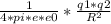 \frac{1}{4*pi*e*e0} *\frac{q1*q2}{R^{2}}