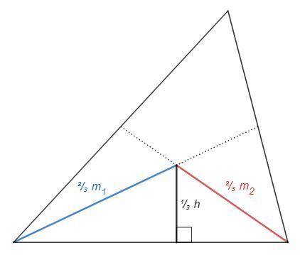 Нужно, .построить треугольник по высоте, опущенной на основание, и медианам боковых сторон. ​