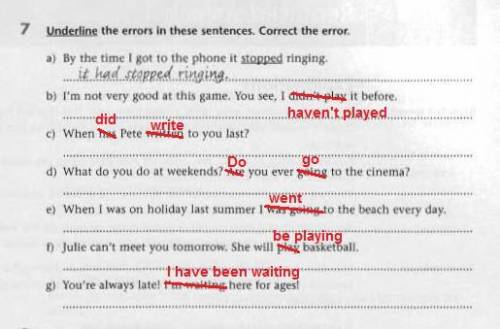 Underline the errors in these sentences. correct the error.​