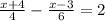 \frac{x+4}{4}-\frac{x-3}{6}=2