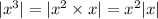 | {x}^{3} | = | {x}^{2} \times x | = {x}^{2} |x|