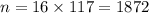 n=16\times 117=1872