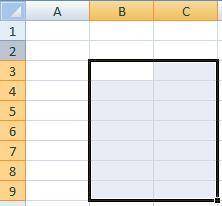 Сколько ячеек в диапазоне b3: c9?