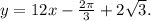 y=12x-\frac{2\pi }{3} +2\sqrt{3} .