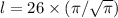 l = 26 \times ( \pi / \sqrt{\pi})