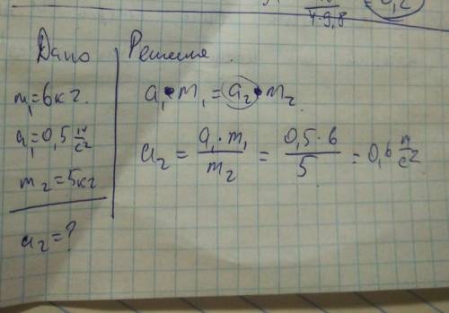 2. тело массой 6 кг под действием некоторой силы приобрело ускорение 0,5 м/с2какое ускорение приобре