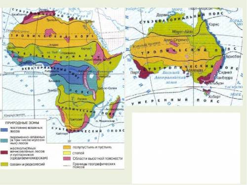 Сравнение природных зон африки и австралии