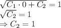 \sqrt{C_1\cdot0+C_2}=1\\\sqrt{C_2}=1\\\Rightarrow C_2=1