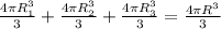 \frac{4\pi R^3_{1} }{3} +\frac{4\pi R^3_{2} }{3} +\frac{4\pi R^3_{3} }{3} =\frac{4\pi R^3}{3}