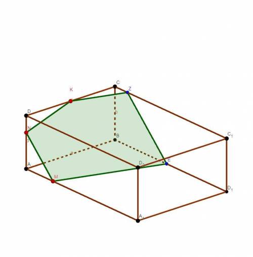 Сделать ! надо! , ! построить сечение параллелепипеда, проходящее через точки м , n,к. м лежит на а