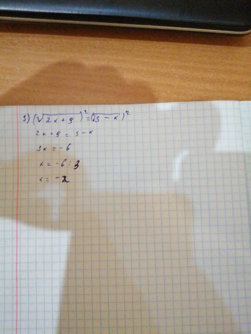 Решить уравнение 1)корень2x+9=4-x; 2)корень2x^2+4x-6=3+x; 3)корень2x+9=корень3-x