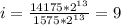 i=\frac{14175*2^{13}}{1575*2^{13}}=9