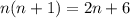 n(n+1)=2n+6