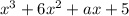 x^3+6x^2+ax+5