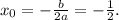 x_0=-\frac{b}{2a}=-\frac{1}{2}.