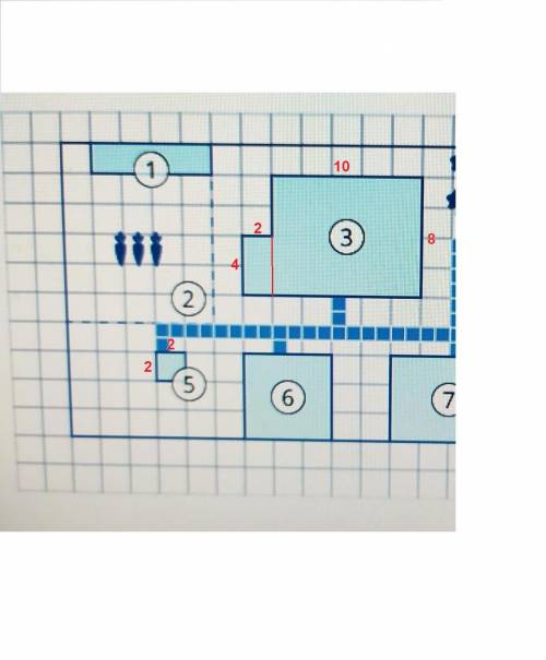 (жилой дом обозначен цифрой 3 а колодец 5)найди площадь которую суммарно занимают жилой дом и колоде