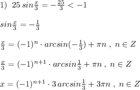 1)\; \; 25\, sin\frac{x}{3}=-\frac{25}{3}