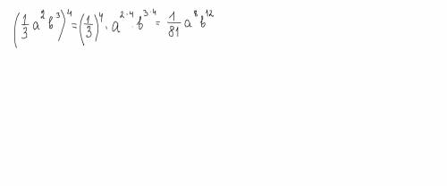 Возведите одночлен 1/3 а^2 б^3 в четвёртую степень​