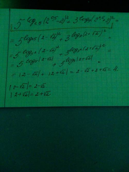 5^log25_(2^1/2-2)^2 + 3^log9_(2^1/2+2)^2