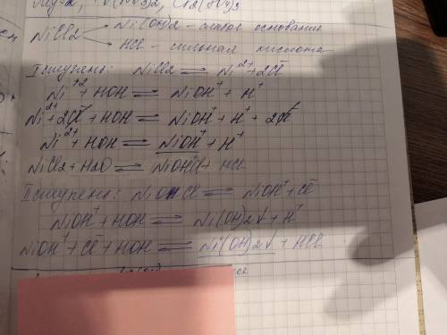 Составить уравнения гидролиза сульфата (ii) и хлорида никеля(ii) в водном растворе.