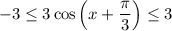 -3\leq3\cos\left(x+\dfrac{\pi }{3}\right)\leq3