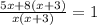 \frac{5x+8(x+3)}{x(x+3)} =1