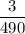 \dfrac{3}{490}