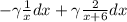 - \gamma \frac{1}{x} dx + \gamma \frac{2}{x + 6} dx