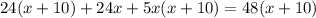 24(x+10)+24x+5x(x+10)=48(x+10)