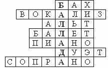 ;музыка.6 класс: Сделайте крассворд на тему Творчество Баха из 10 позиций​