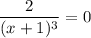 \dfrac{2}{(x + 1)^{3}} = 0