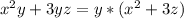 x^2y+3yz=y*(x^2+3z)