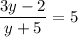 \dfrac{3y-2}{y+5} = 5