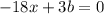 -18x+3b=0