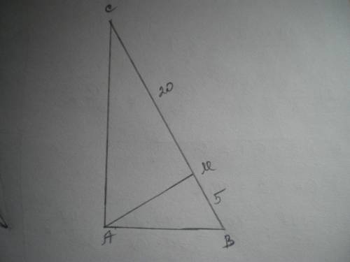 АМ - висота прямокутного трикутника АВС (∠A=90∘), ВМ = 5 см, МС=20 см. Знайдіть довжину АМ