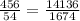 \frac{456}{54} = \frac{14136}{1674}