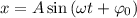 x = A\sin \left(\omega t + \varphi_{0} \right)