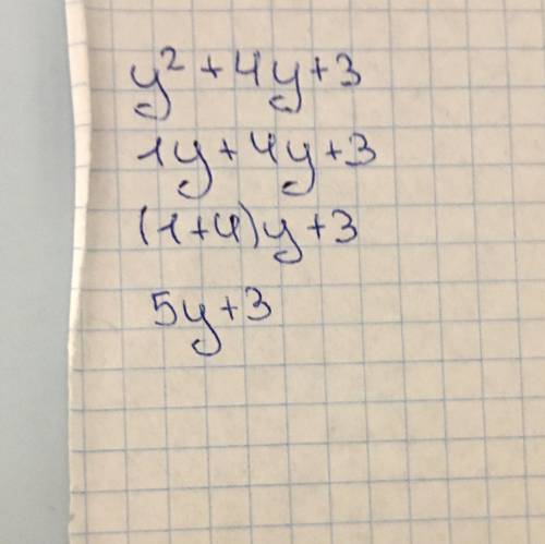 Разложите на множители многочлен у²+4у+3​