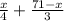 \frac{x}{4} + \frac{71 - x}{3}