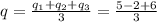 q = \frac{q_1 + q_2 + q_3}{3} = \frac{5-2+6}{3}