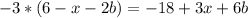 -3*(6-x-2b)=-18+3x+6b\\